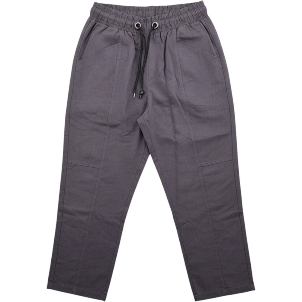 Zara Women Charcoal Purple Drawstring Elastic Waist Straight Leg Pants Large NWT